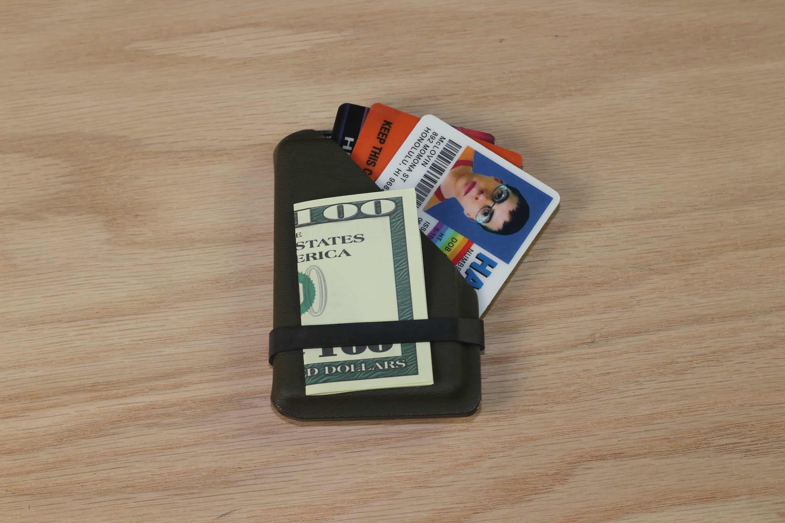 Olive Drab Green Card Keeper Minimalist Wallet Tactical Gear Lines