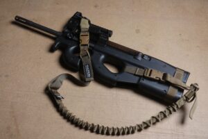 P90 slung and ready
