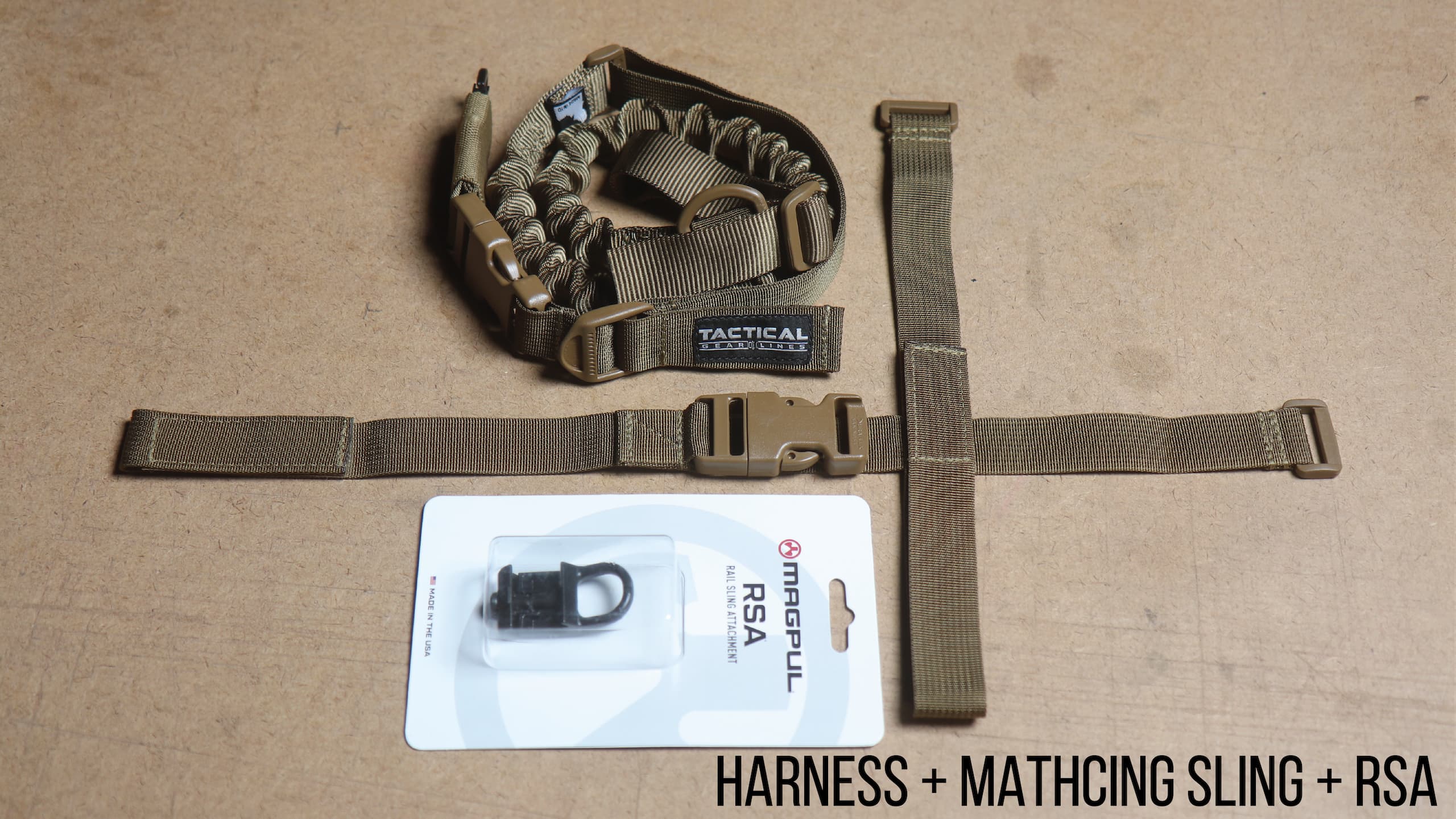 Coyote P90 Harness and Coyote Bondo Sling With a Magpul RSA Combo