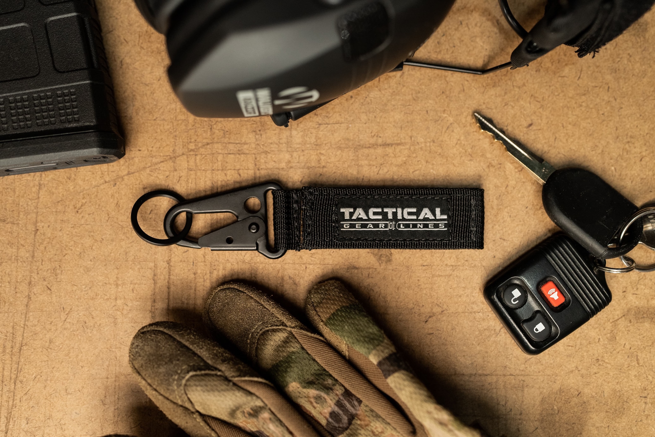 Key Keeper Surround be Hearing Protection, Gloves and Keys.